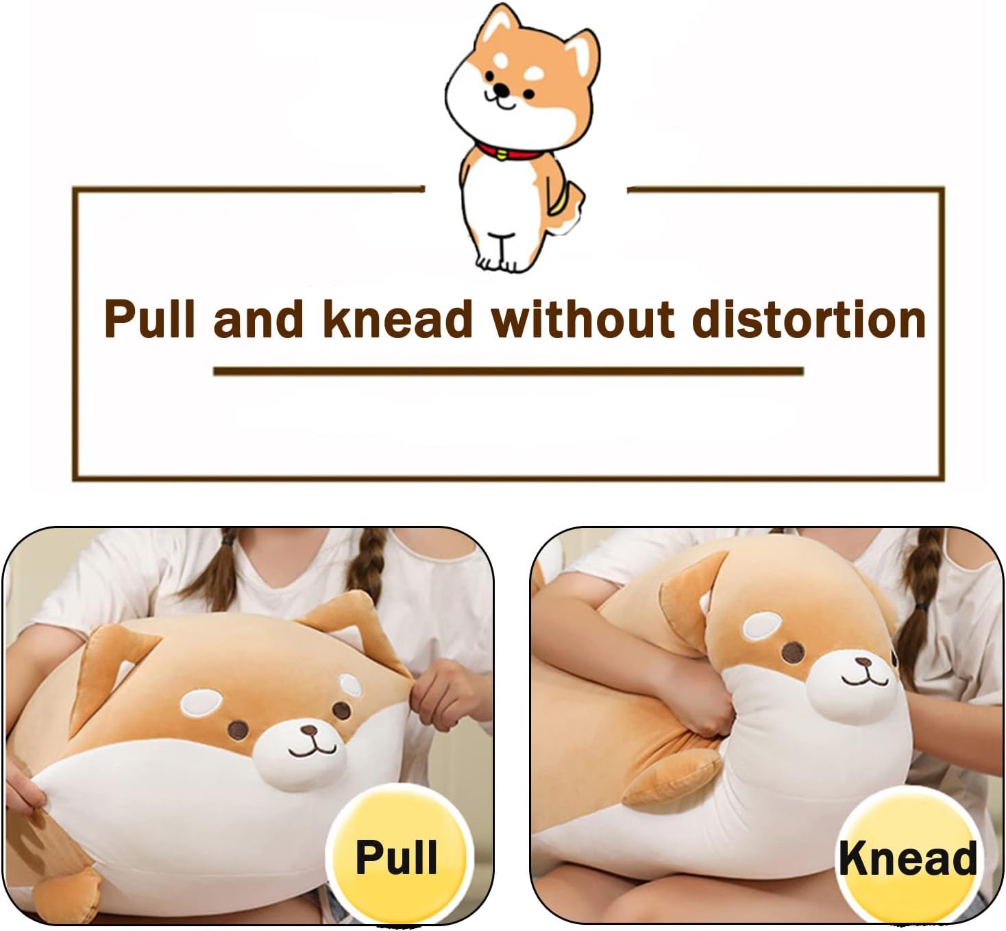 Aiuidun Shiba Inu Plush Toy Soft and Cute Corgi Stuffed Animal Dog Hugging Pillow Puppy Plushie Dolls for Kids Gift((35cm/13.77inch)-2