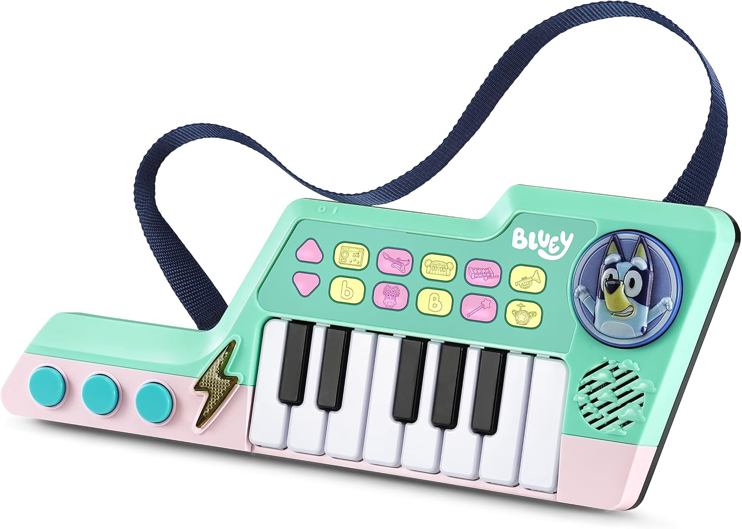 VTech Bluey Keytar, Official Bluey Toy with 5 Instrument Sounds, Phrases, Sound Effects & Melodies, Interactive Musical Toy for Kids 3, 4, 5+ Years, English Version-0