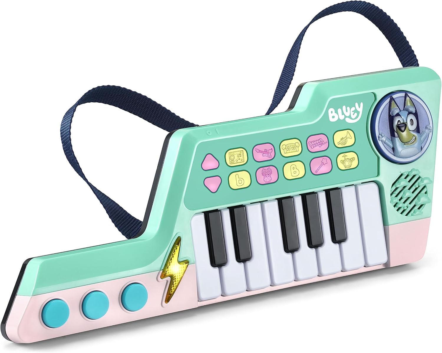 VTech Bluey Keytar, Official Bluey Toy with 5 Instrument Sounds, Phrases, Sound Effects & Melodies, Interactive Musical Toy for Kids 3, 4, 5+ Years, English Version-2