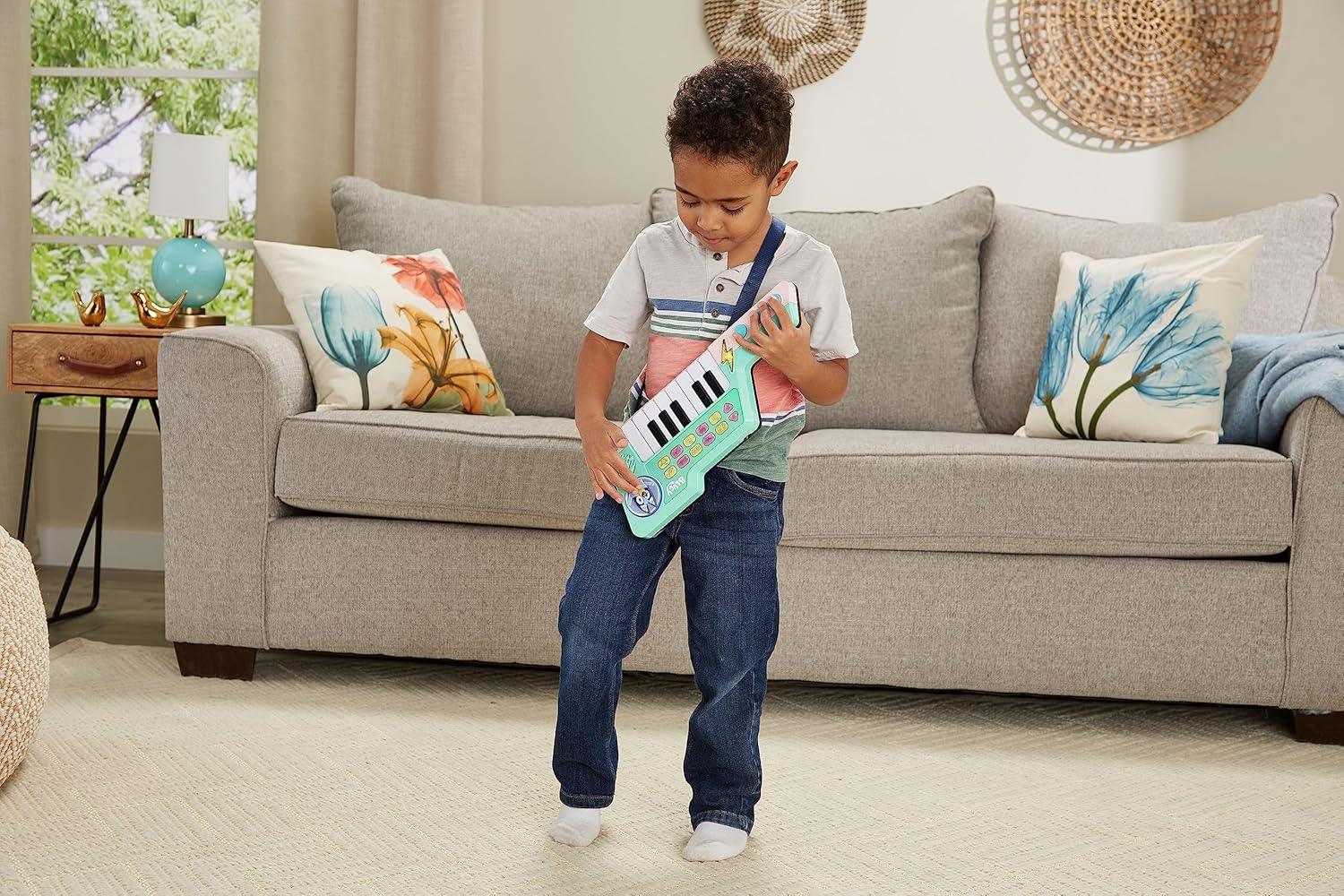 VTech Bluey Keytar, Official Bluey Toy with 5 Instrument Sounds, Phrases, Sound Effects & Melodies, Interactive Musical Toy for Kids 3, 4, 5+ Years, English Version-6