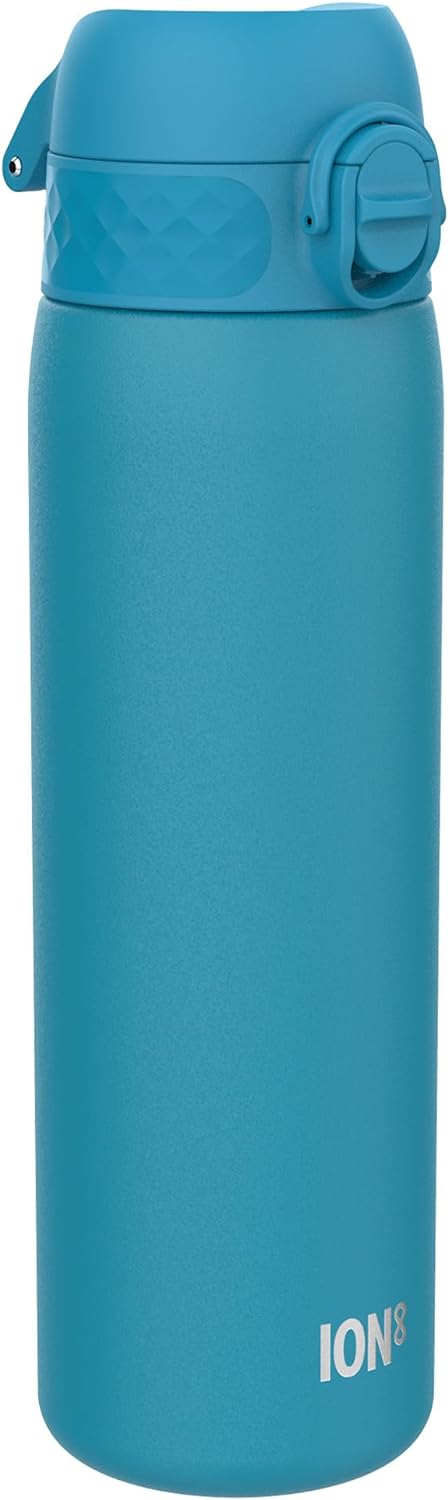 ION8 Vacuum Insulated Steel Water Bottle, 500 ml/18 oz, Leak Proof, Easy to Open, Secure Lock, Dishwasher Safe, Fits Cup Holders, Carry Handle, Scratch Resistant, Metal Water Bottle-0