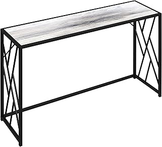 HOMCOM Console Table, Industrial Sofa Table with Metal Frame for Living Room, Hallway, 120 cm, Grey