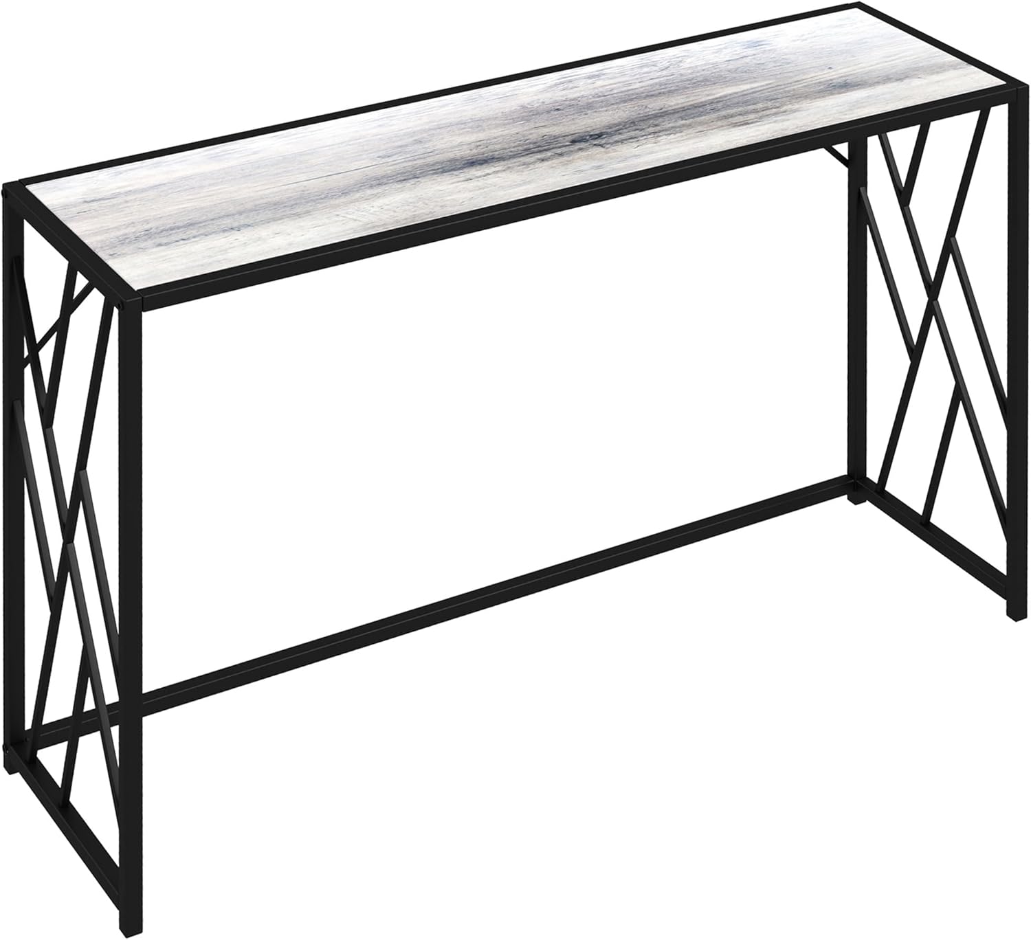 HOMCOM Console Table, Industrial Sofa Table with Metal Frame for Living Room, Hallway, 120 cm, Grey-0