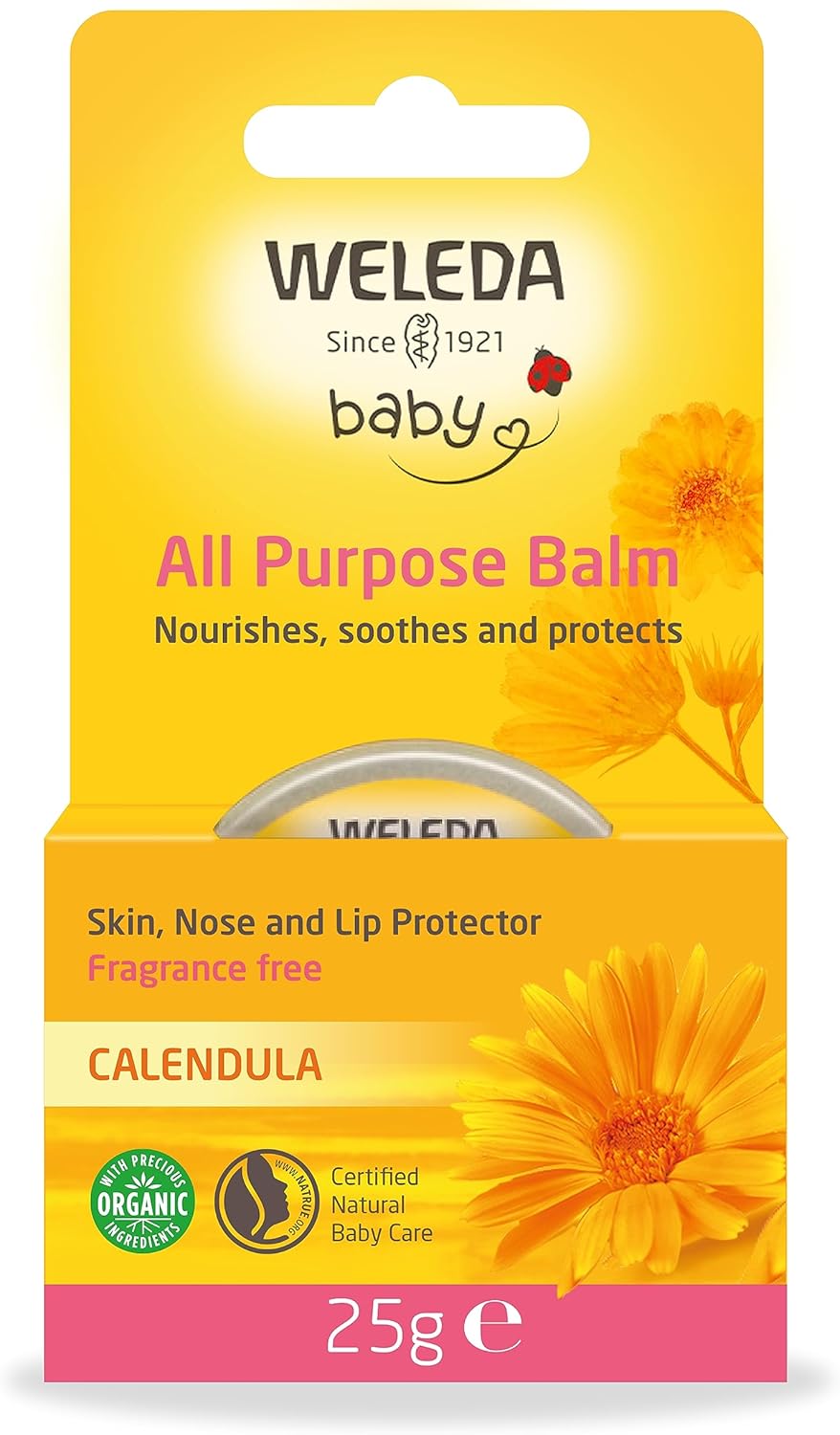 Weleda Baby All Purpose Balm, Baby Balm, Calendula Balm, Recommended by Midwives, Fragrance Free, Dermatologically Tested, Gentle Protection, 100% Certified Natural, 25g-1