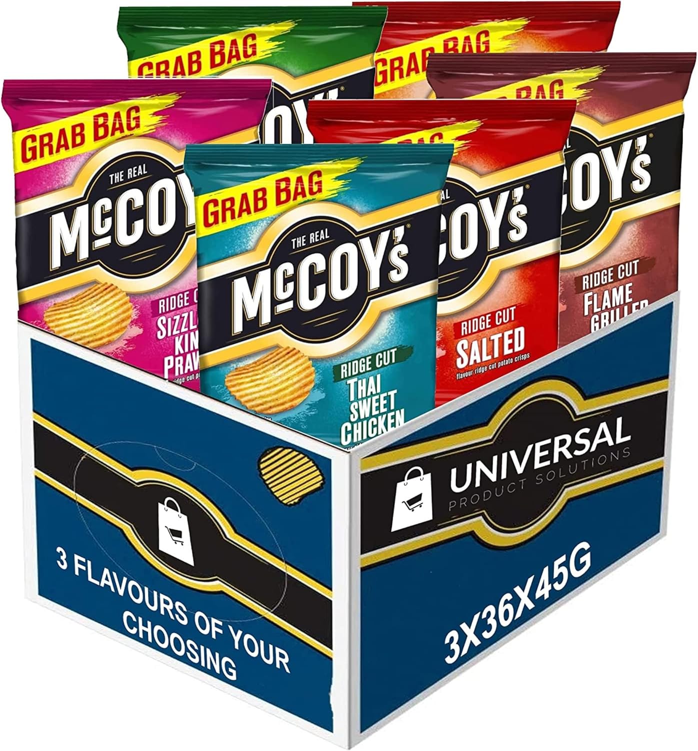 McCoy's Crisps Selection, Pick Any 3 Cases of 36x45g for Any Flavours of Your Choosing - Includes 7 Varieties of Crunchy Potato Crisps Perfect for Snacking-0