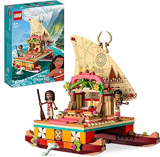 LEGO | Disney Princess Moana's Wayfinding Boat Set, Building Toy with Moana and Sina Mini-Dolls plus a Dolphin Figure, Creative Gift for Kids, Girls and Boys Aged 6 Plus 43210