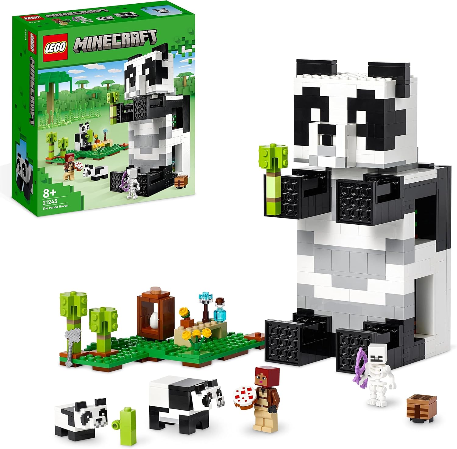 LEGO Minecraft The Panda Haven Set, Movable Toy House with Baby Pandas Animal Figures, Toys for 8 Plus Years Old Kids, Boys and Girls, Gift Idea 21245-0