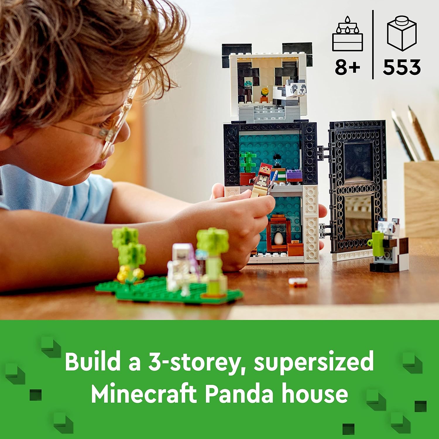 LEGO Minecraft The Panda Haven Set, Movable Toy House with Baby Pandas Animal Figures, Toys for 8 Plus Years Old Kids, Boys and Girls, Gift Idea 21245-1