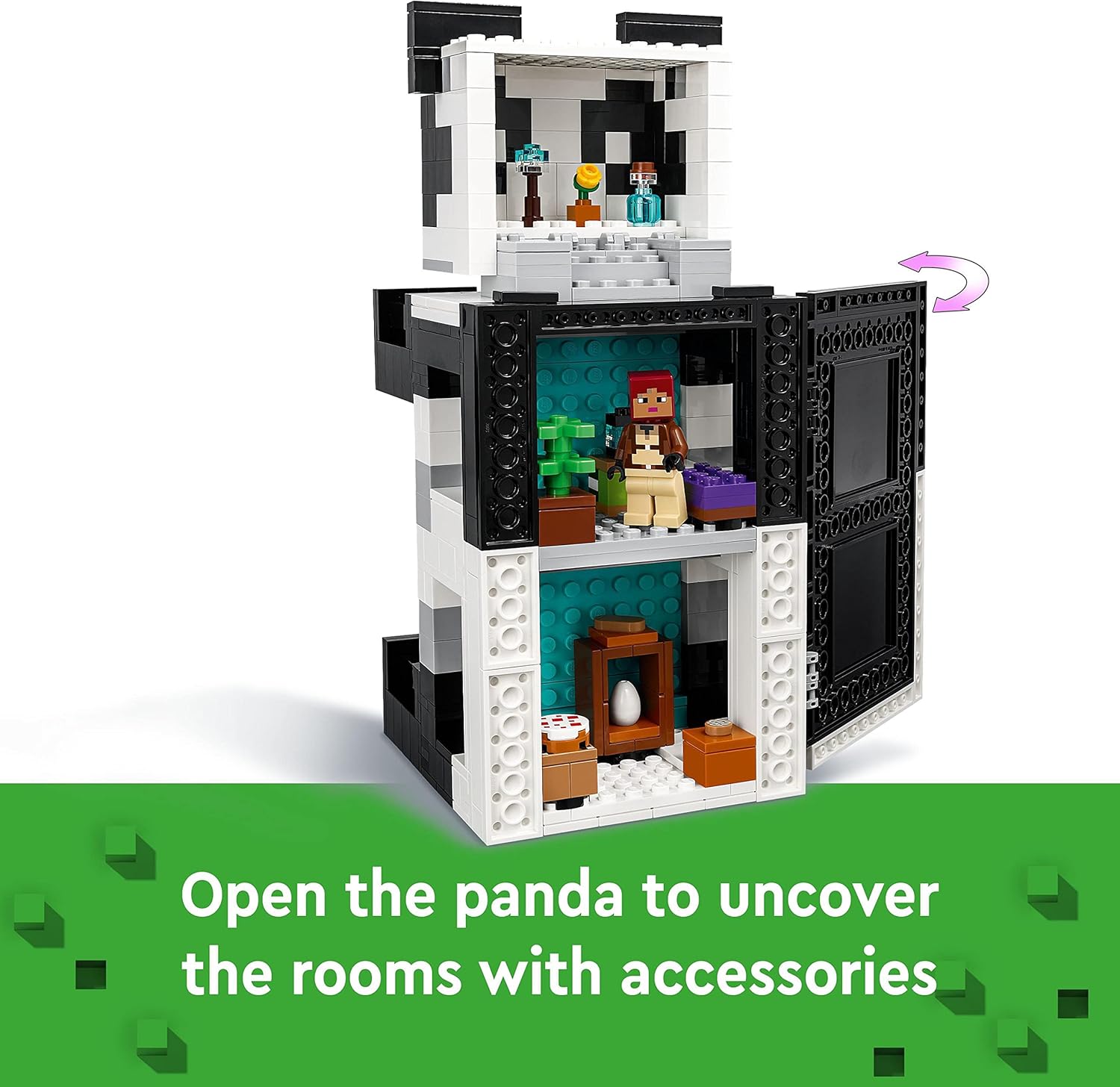 LEGO Minecraft The Panda Haven Set, Movable Toy House with Baby Pandas Animal Figures, Toys for 8 Plus Years Old Kids, Boys and Girls, Gift Idea 21245-2