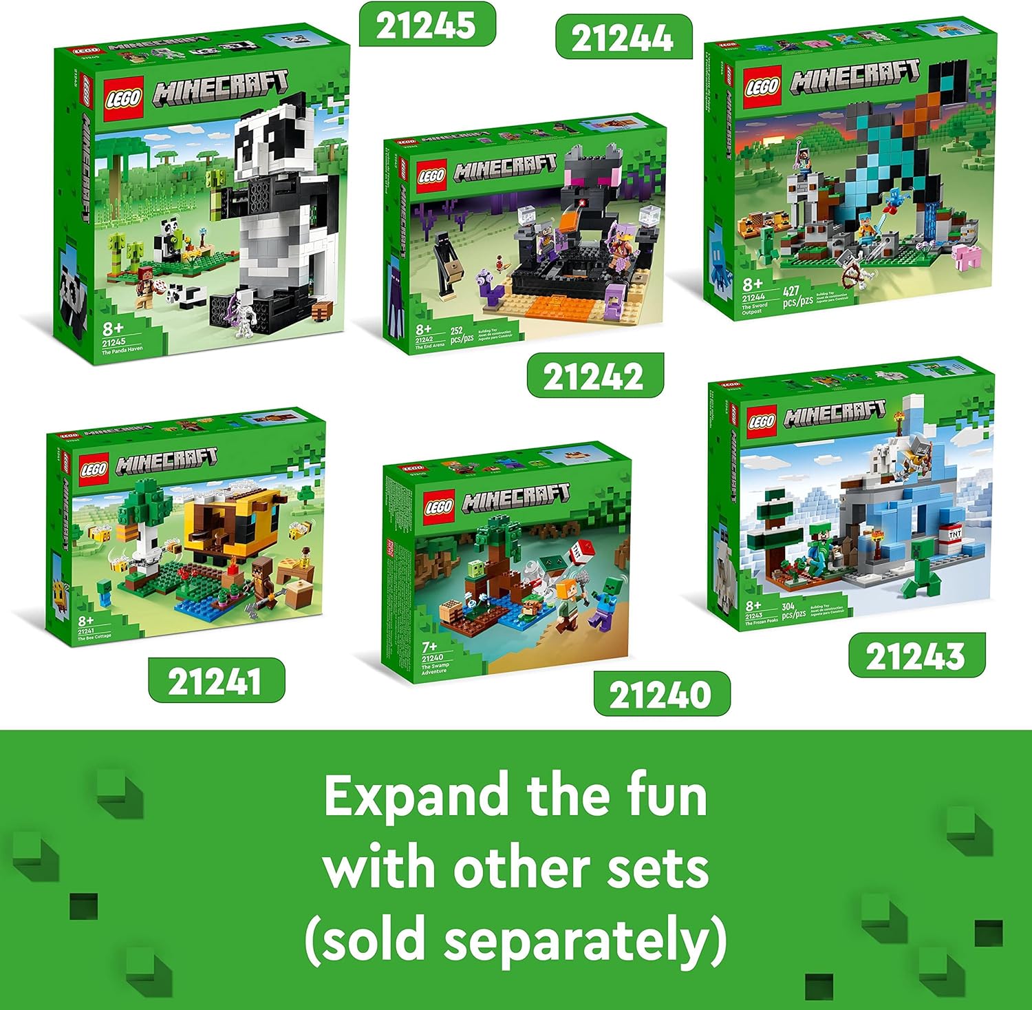 LEGO Minecraft The Panda Haven Set, Movable Toy House with Baby Pandas Animal Figures, Toys for 8 Plus Years Old Kids, Boys and Girls, Gift Idea 21245-5