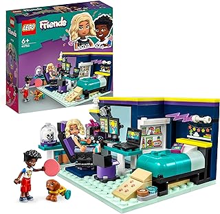 LEGO Friends Nova's Room Gaming Themed Bedroom Playset, Collectible Toy with Zac Mini-Doll and Pickle the Dog, Small Gift Idea for Kids 6+, 2023 Characters 41755