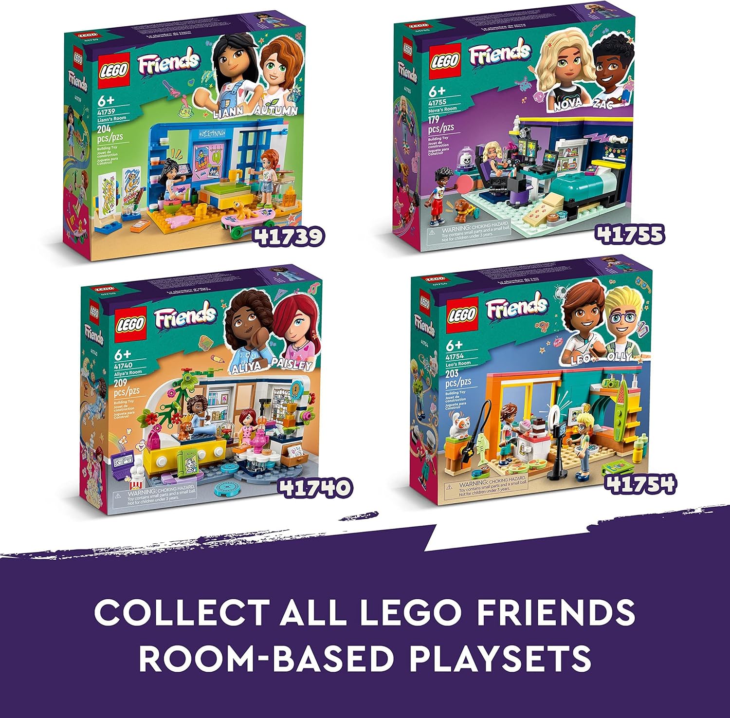 LEGO Friends Nova's Room Gaming Themed Bedroom Playset, Collectible Toy with Zac Mini-Doll and Pickle the Dog, Small Gift Idea for Kids 6+, 2023 Characters 41755-5