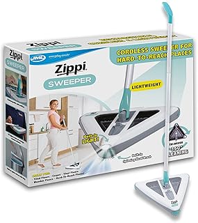 JML Zippi Triangular Floor Cleaner - Cord-Free, Lightweight and Compact Electric Cleaning Brush - Rechargeable Sweeper with High-Speed Spinners, Hard Floor and Carpet Friendly - 30min Run Time