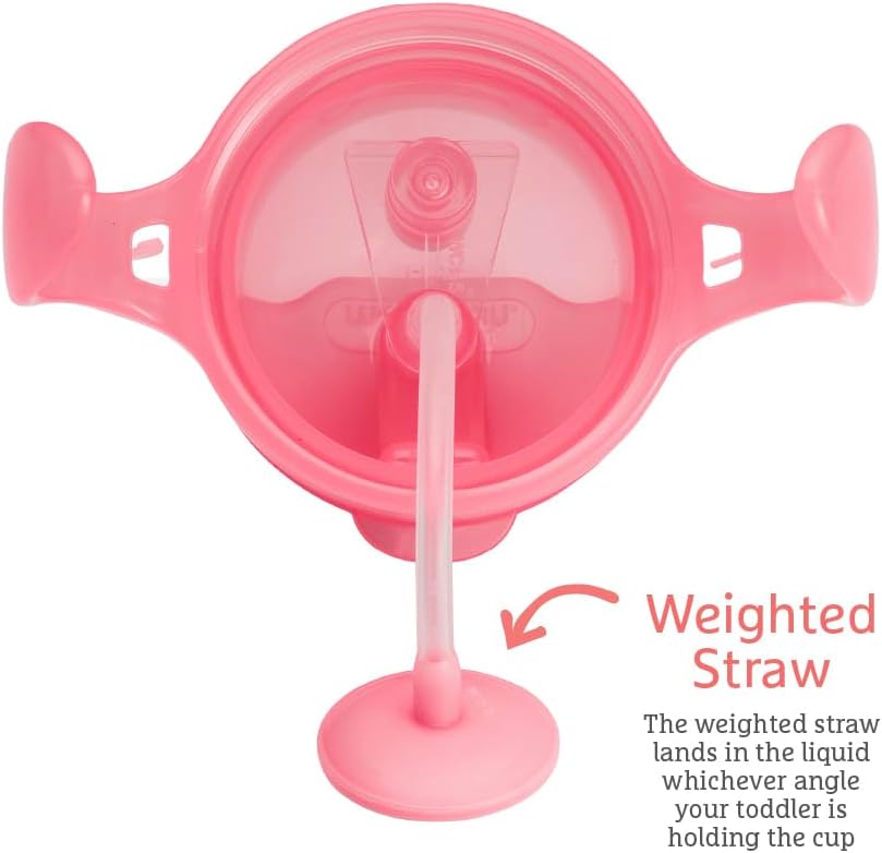 Munchkin Click Lock Tip & Sip Straw Cup Set| Baby & Toddler Sippy Cups with Straw| BPA Free Non Spill Cup| Dishwasher Safe Baby Straw Cup| Weighted Straw Childrens Cups| 7oz/207ml| 2 Pack| Pink/Purple-10