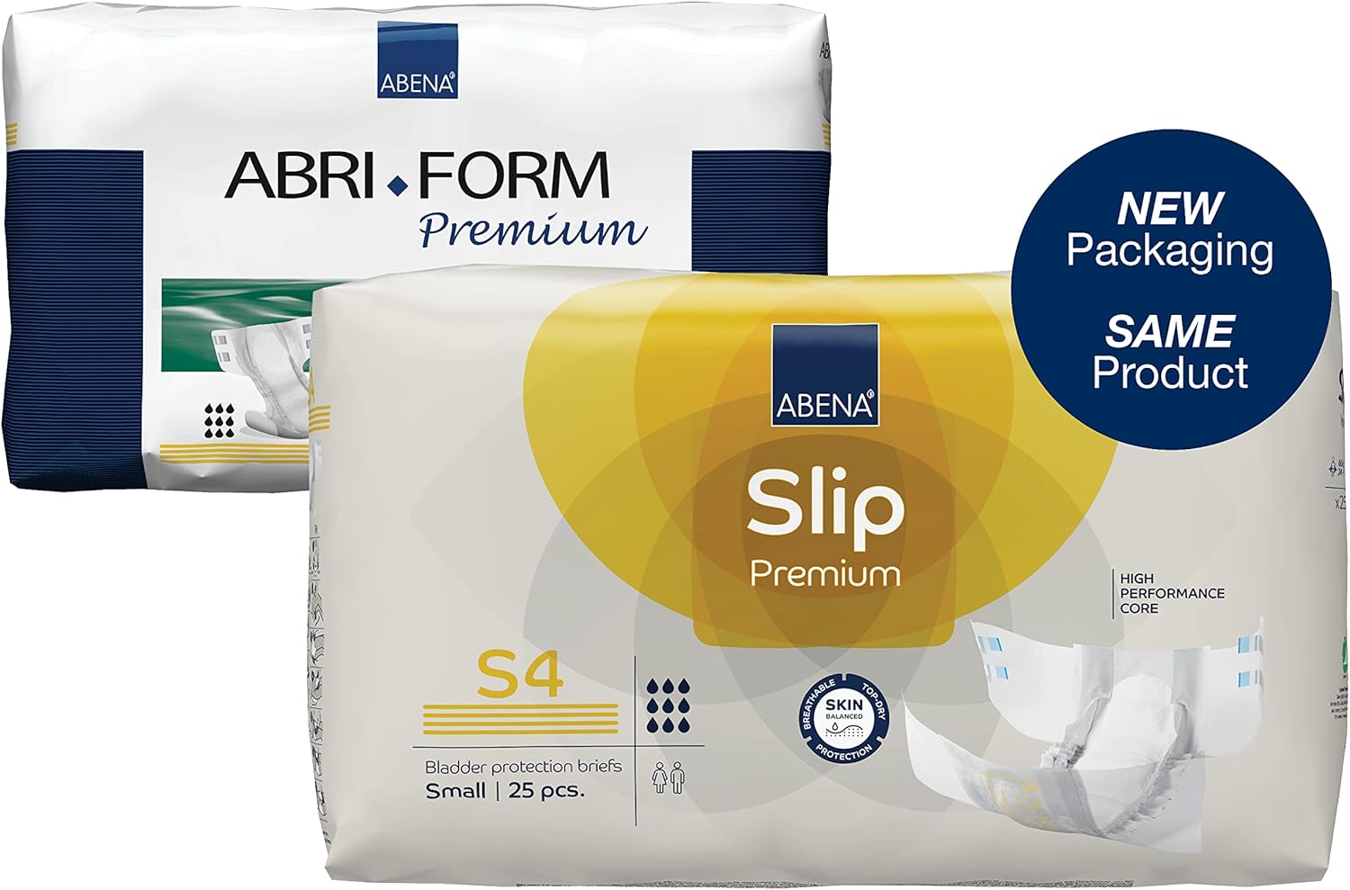 ABENA Slip Premium All-In-One Incontinence Pads For Men & Women, Eco-Labelled Womens Incontinence Pads, Mens Incontinence Pads - Small 4, 60-85cm Waist, 2200ml Absorbency, 25PK-4