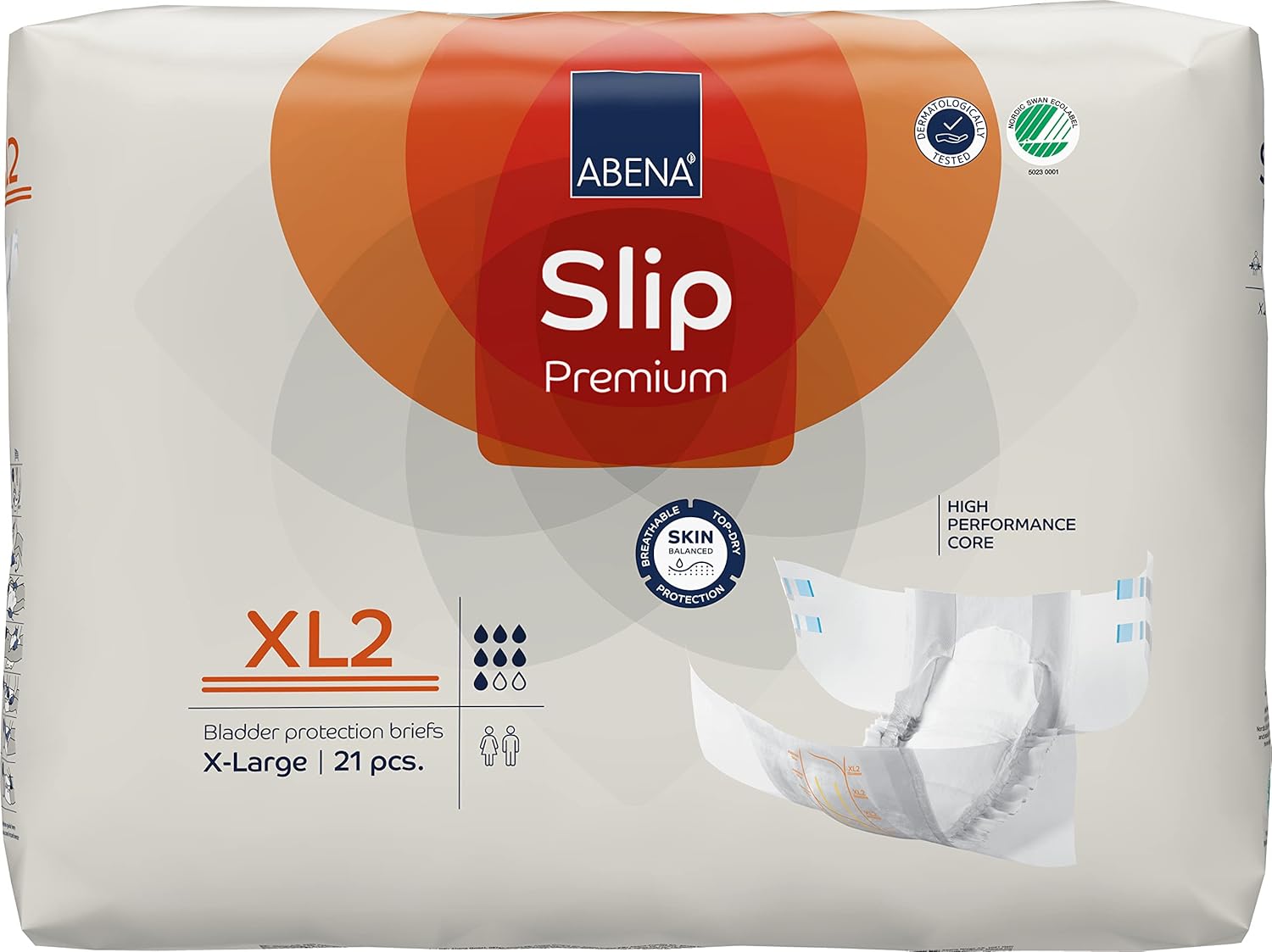 ABENA Slip Premium All-In-One Incontinence Pads For Men & Women, Eco-Labelled Womens Incontinence Pads, Mens Incontinence Pads, - XL 2, 110-170cm Waist, 3400ml Absorbency, 21PK-0