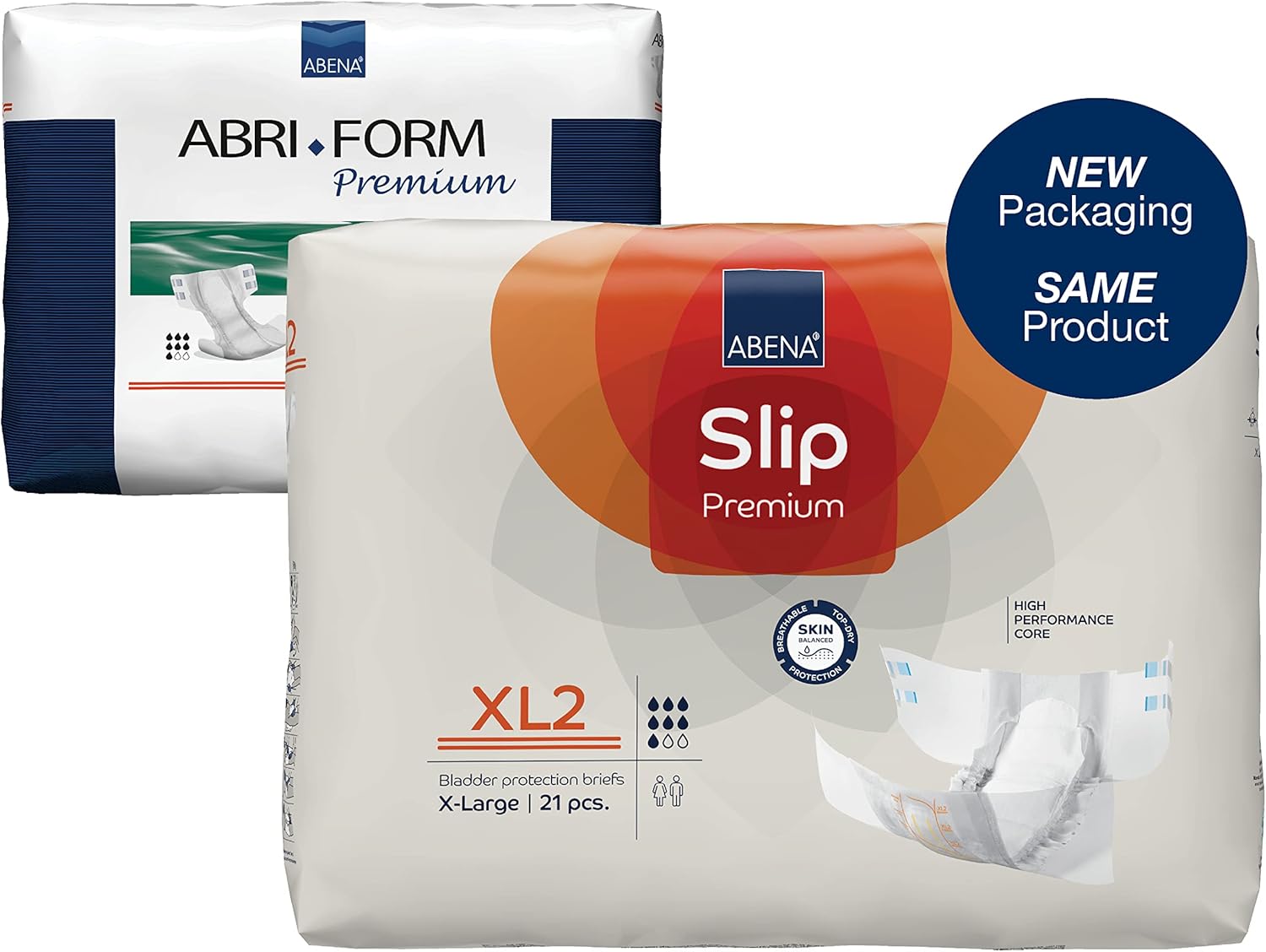 ABENA Slip Premium All-In-One Incontinence Pads For Men & Women, Eco-Labelled Womens Incontinence Pads, Mens Incontinence Pads, - XL 2, 110-170cm Waist, 3400ml Absorbency, 21PK-4