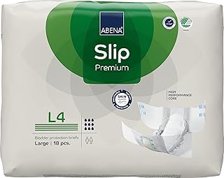 ABENA Slip Premium All-In-One Incontinence Pads For Men & Women, Eco-Labelled Womens Incontinence Pads, Mens Incontinence Pads, - Large 4, 100-150cm Waist, 4000ml Absorbency, 18PK