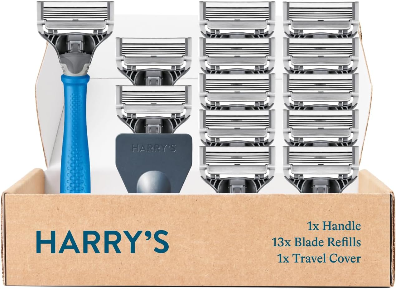 Harry's Razors for Men - Men's Razor + 13 Razor Blade Refills, 5 Blade Razors for Men, 13 Razor Head Refills-0