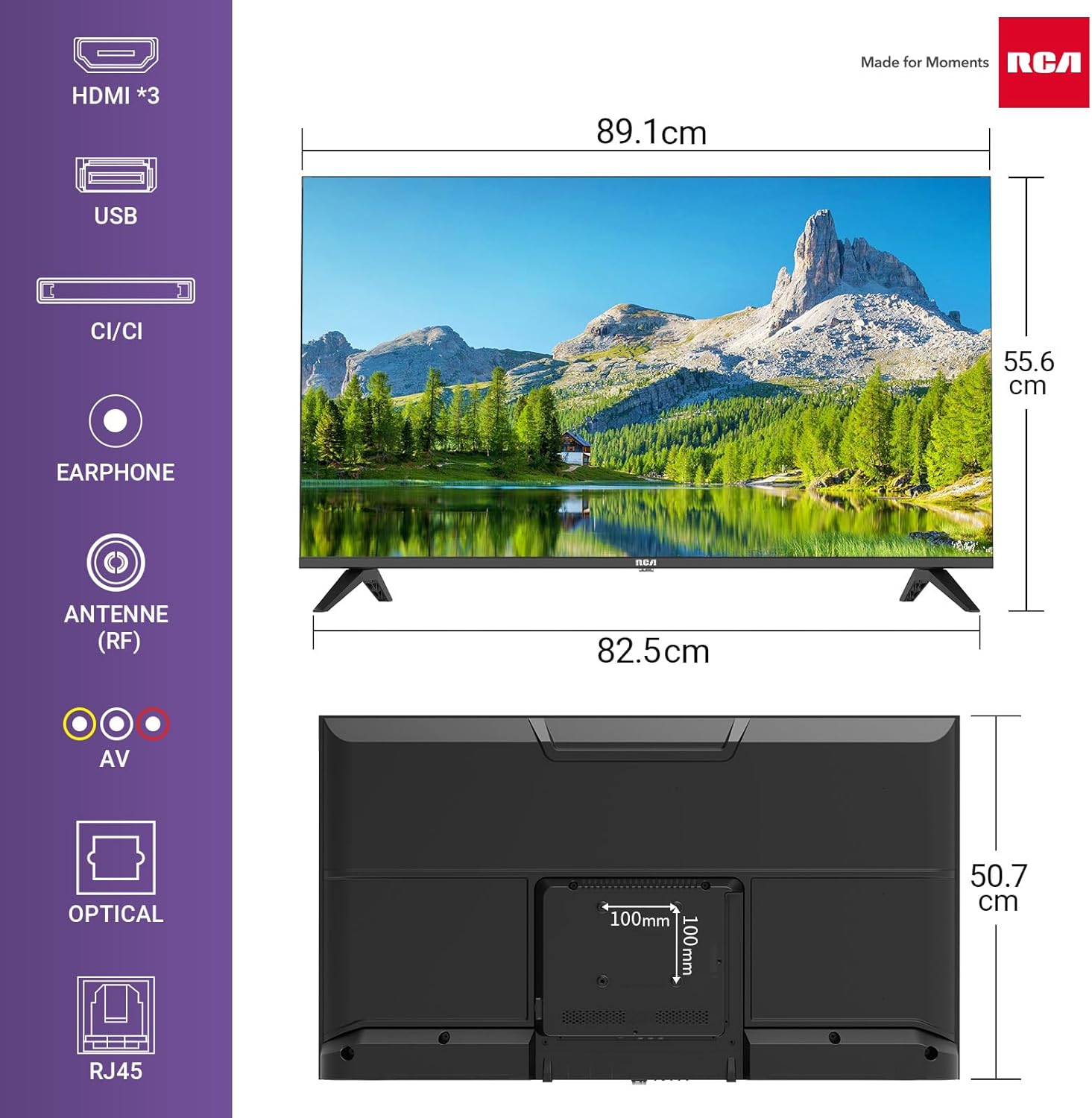 RCA Roku TV 40" FHD Smart TV, RK40FQ1 40 Inch TV with Apple TV+ BBC Netflix Freeview, HDR Dolby Audio HDMI USB Port, Large Screen TV for Living Room-6