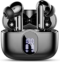 Wireless Earbuds, Bluetooth 5.3 Headphones In Ear with 4 ENC Noise Cancelling Mic, Btootos New Bluetooth Earbuds Mini Deep Bass Stereo Sound, 36H Playtime LED Display Wireless Earphones IP7 Waterproof