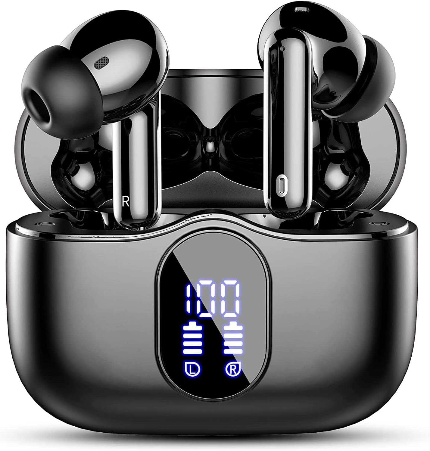 Wireless Earbuds, Bluetooth 5.3 Headphones In Ear with 4 ENC Noise Cancelling Mic, Btootos New Bluetooth Earbuds Mini Deep Bass Stereo Sound, 36H Playtime LED Display Wireless Earphones IP7 Waterproof-0