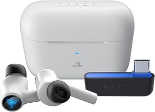 Razer Hammerhead HyperSpeed - Wireless Multi-Platform Gaming Earbuds for PlayStation (HyperSpeed Wireless, Active Noise Cancellation, Bluetooth 5.2, Up to 30 Hours of Battery Life) White