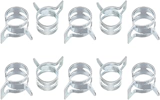 sourcing map 20pcs 9mm Spring Band Type Action Fuel/Silicone Vacuum Hose Pipe Clamp Low Pressure Air Clip Clamp, Zinc Plated