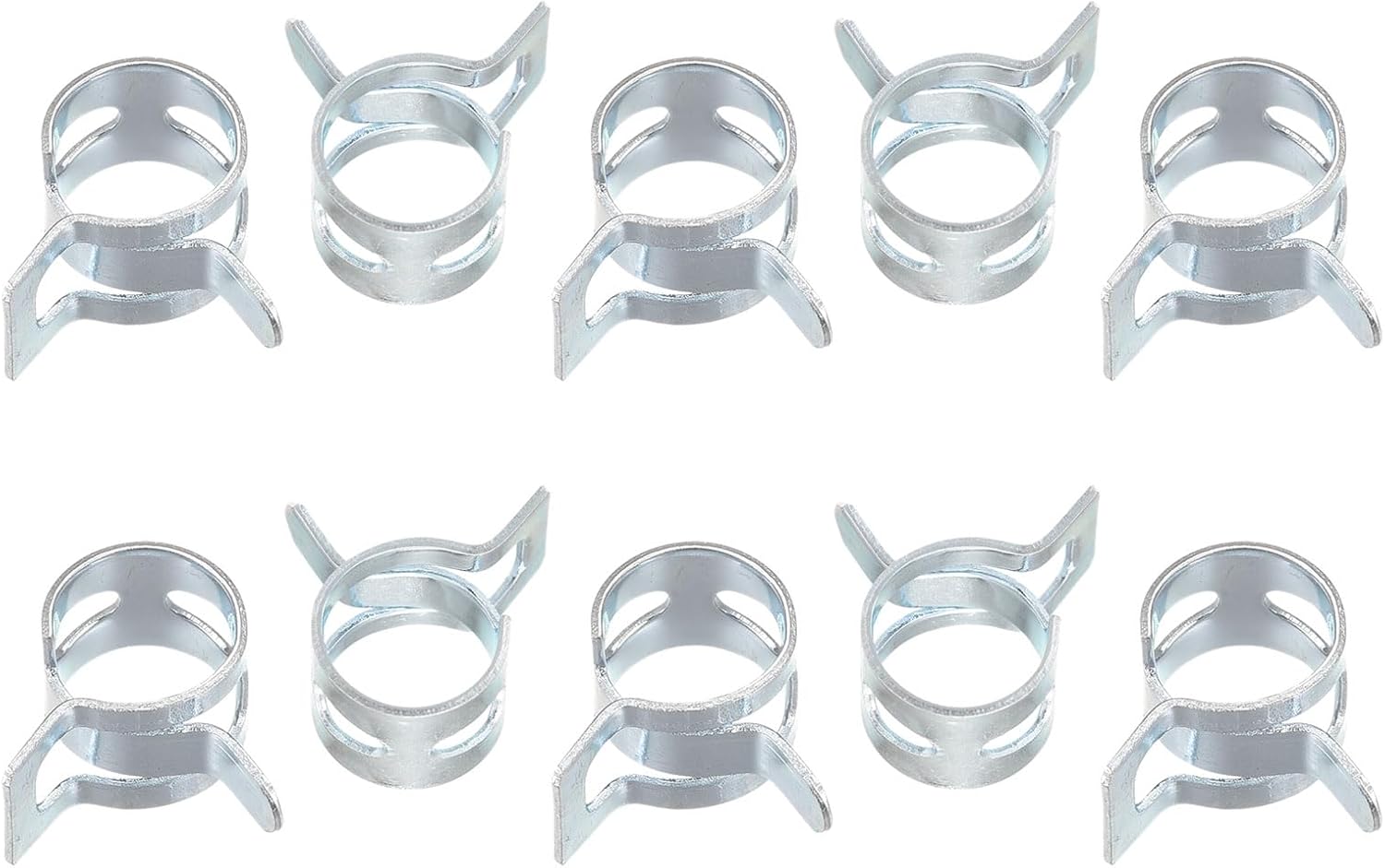 sourcing map 20pcs 9mm Spring Band Type Action Fuel/Silicone Vacuum Hose Pipe Clamp Low Pressure Air Clip Clamp, Zinc Plated-0