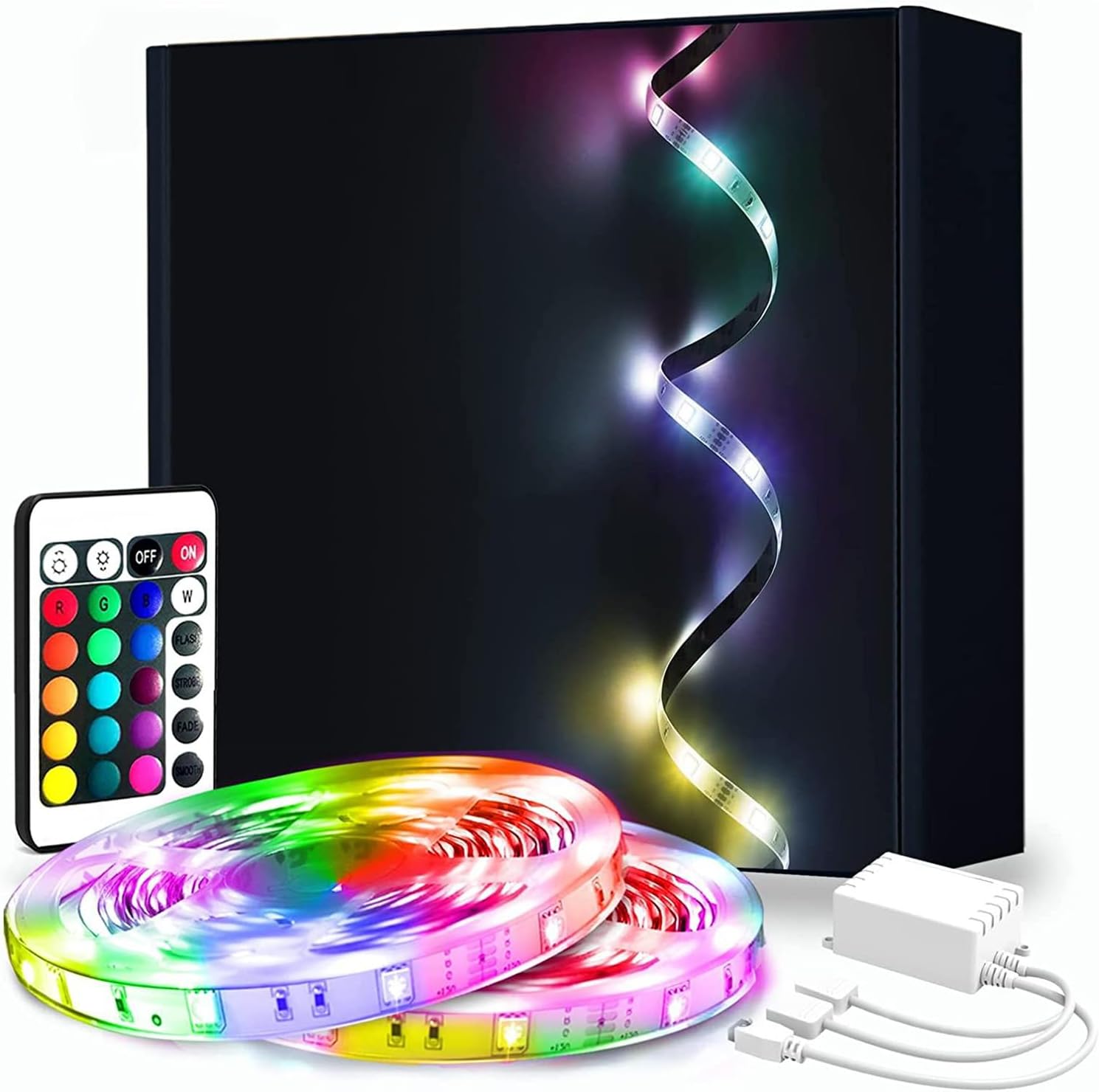 phopollo Led Strip Light, 30m Led Strip Lights(2 Rolls of 15m) Music Sync Mode with Mic,Smart App Control with Remote, Ultra-Long 12v Led Lights for Bedroom, Party, Packaging May Vary-0