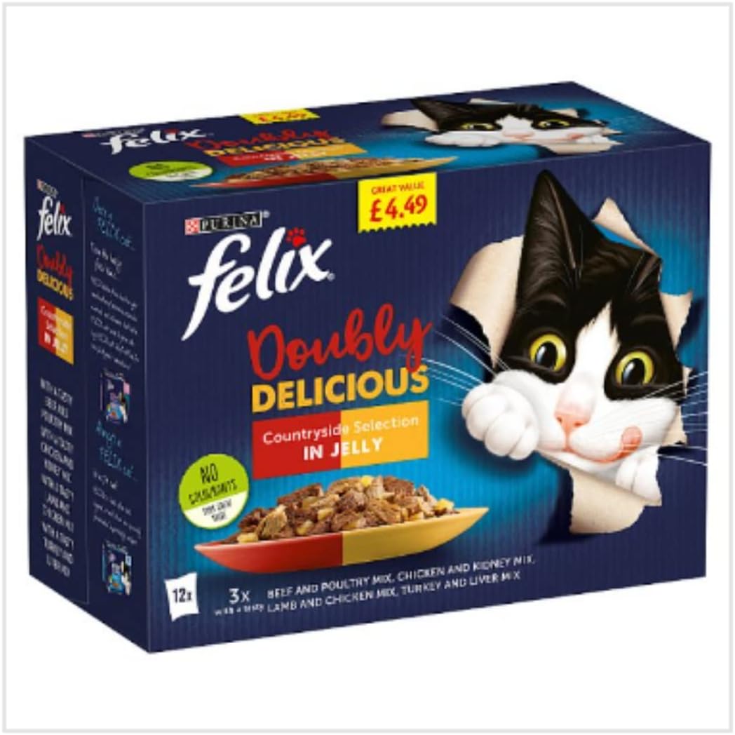 London Grocery Felix Doubly Delicious Countryside Selection in Jelly 12 x 100g x Case of 4-0