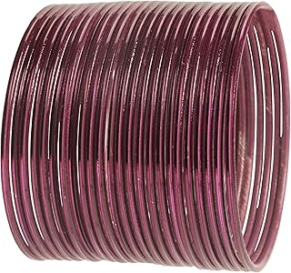 Touchstone Colorful Bangle Collection Modern Pretty Attractive Look Wrist Filler Indian Bollywood Wine Color Designer Jewelry Metal Bangle Bracelets Set of 24. for Women.