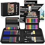 Shuttle Art 116 Pack Sketching and Drawing Pencils Set, Sketch Art Pencil Set with 4 Drawing Pads, Graphite Pencils in Zipper Case, Colouring Pencils for Artist Sketching, Art Set for Adults, Beginner