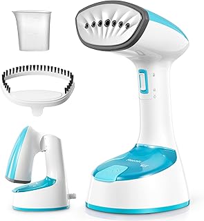 Reemix Steamer for Clothes, Folding Handheld Design Garment Wrinkles Remover, 20g/min Strong Penetrating Steam, 25-Sec Fast Heat-up, for Home, Office and Travel, UK Plug (220-250V)