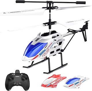 DEERC Remote Control Helicopter, 3.5 CH Altitude Hold RC Helicopters w/Gyro for Beginner, 2 Shells LED Light One Key Take Off/Landing, 2.4GHz Aircraft Indoor Flying Toy for Kids Boys Girls