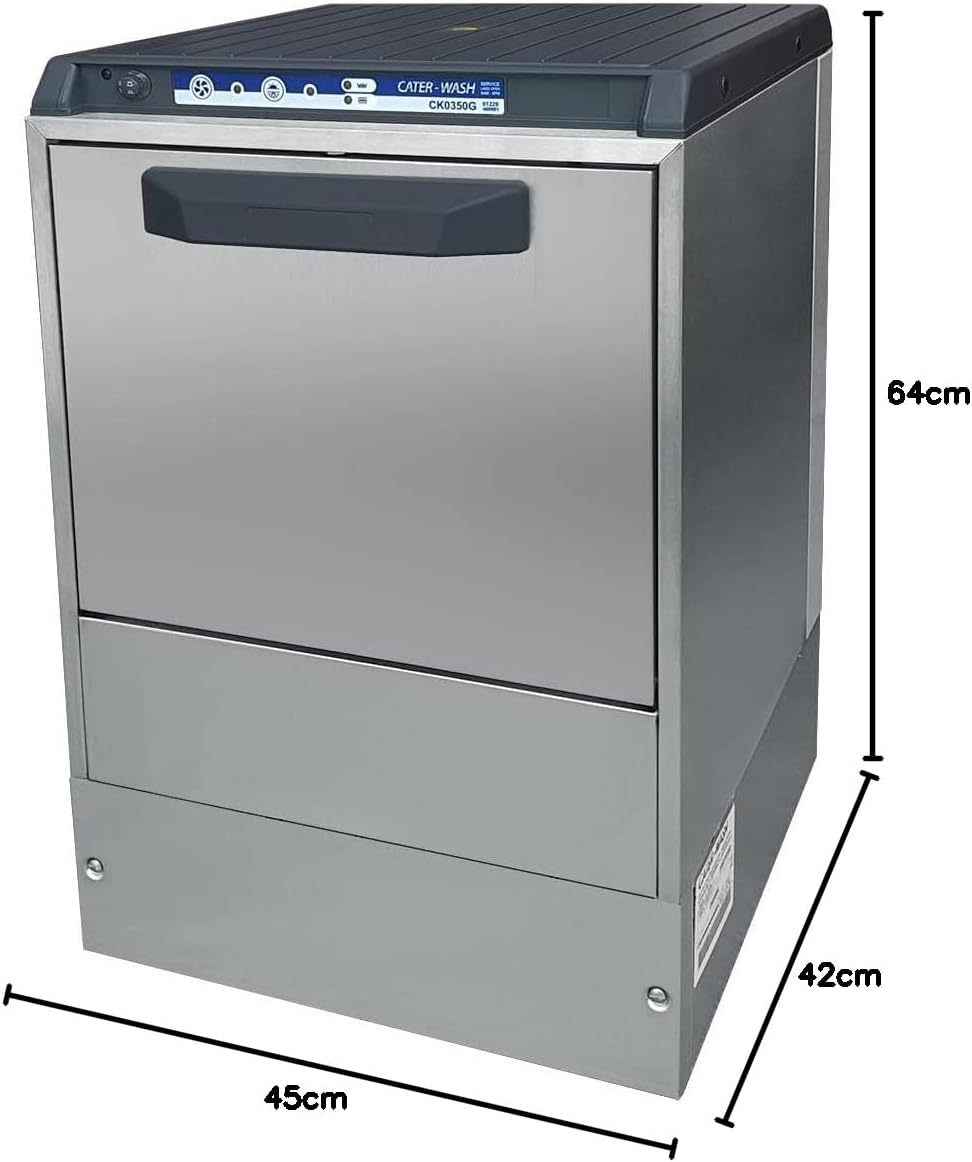 Commercial 350mm Glasswasher with Gravity Waste & Detergent Pump Cater-Wash CK0350G-1