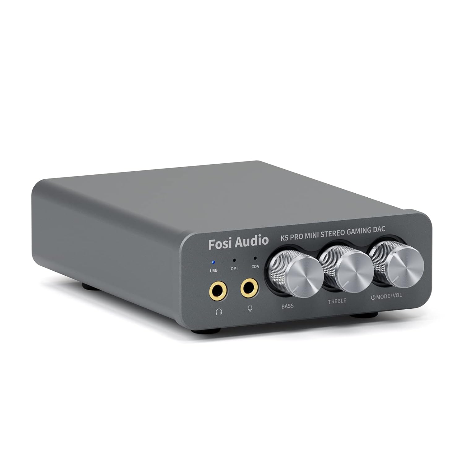 Fosi Audio K5 Pro DAC Amp Headphone Amplifier, Mini Hifi Stereo Digital-to-Analog Converter, USB Type-C/Coaxial/Optical to 3.5MM AUX/RCA Jack, for Gaming PS5/ PC/Active Speakers Up to 24 bit/192 kHz-0