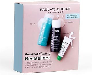 Paula's Choice Breakout Fighting Bestsellers - Facial Cleansing, Exfoliating & Treatment - Reduce Blemishes, Enlarged Pores & Blackheads - with Salicylic & Azelaic Acid - All Skin Types - Travel Size