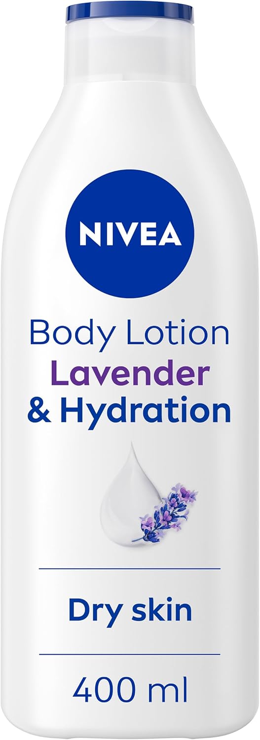 NIVEA Lavender Essentials Body Lotion (400ml), Soothing 72H Hydration NIVEA Moisturiser for Dry Skin Made with Natural Origin Oils and Lavender Scent-0