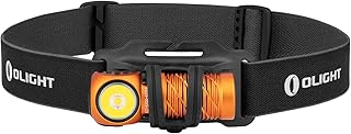 OLIGHT Perun 2 Mini Head Torch 1100 Lumens Rechargeable, Multi-use Right Angle Pocket Light Bright Waterproof Flashlight with Headband, Perfect for Night Camping, Running, Hiking(Orange)