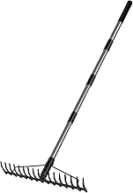 Walensee 5.4FT Bow Rake Heavy Duty Garden Rake with Stainless Steel Handle, 17 Steel Tines Metal Head Rake Tool for Loosening Soil Gathering Leaf Leveling Lawn Farming Land Management Yarn Thatch Rake