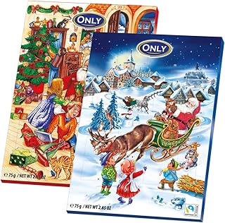 Kids Advent Calendar - Christmas Chocolate Advent Calendar - 2 Pack - Santa's Grotto And Winter Wonderland - 2 x 40g - 2 x 24 Chocolates - Christmas Countdown - 2 X 75 g