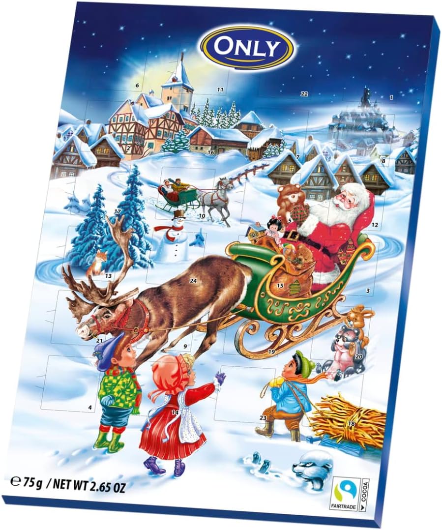 Kids Advent Calendar - Christmas Chocolate Advent Calendar - 2 Pack - Santa's Grotto And Winter Wonderland - 2 x 40g - 2 x 24 Chocolates - Christmas Countdown - 2 X 75 g-2