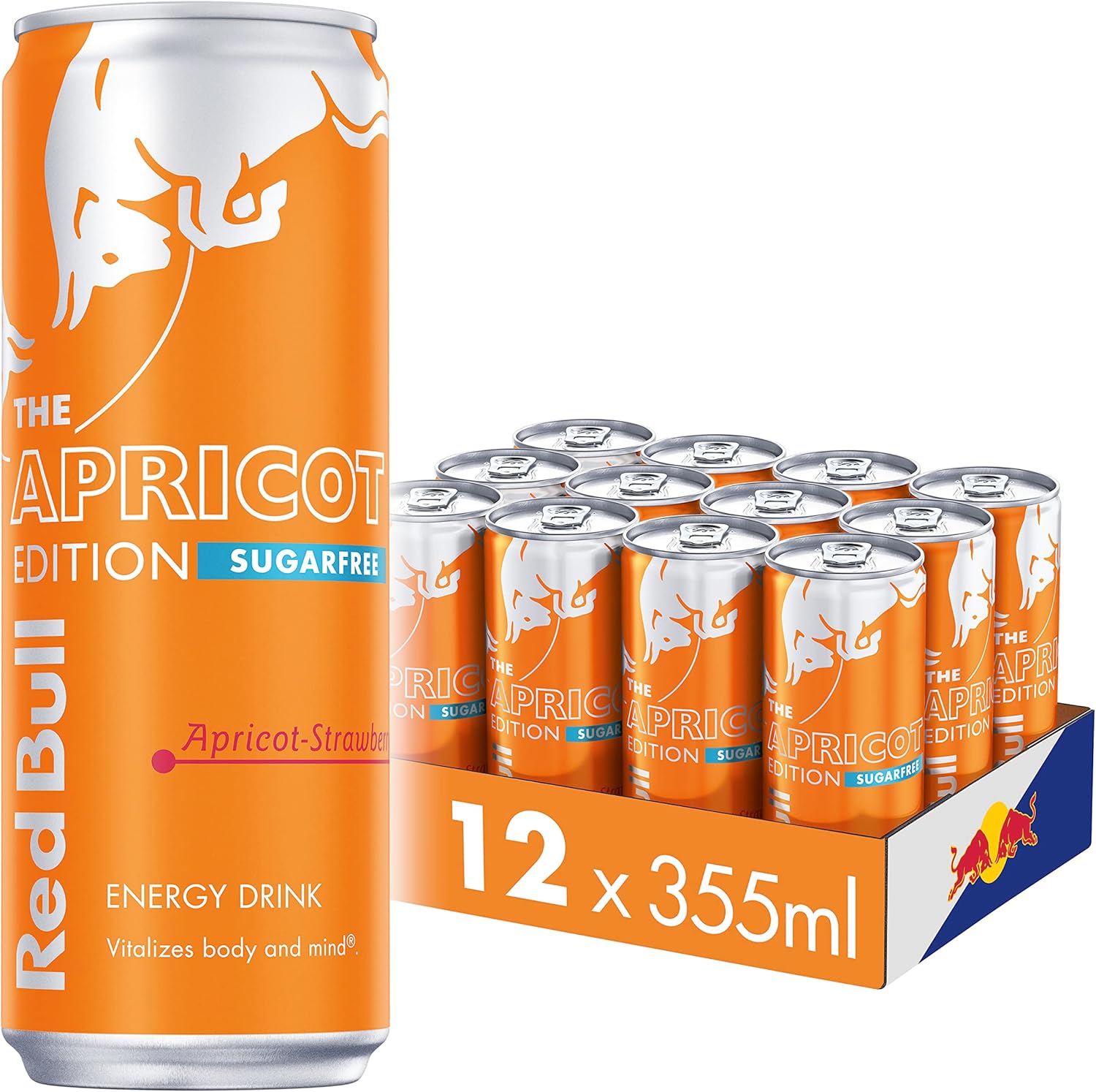 Red Bull Energy Drink Sugar Free Apricot Edition 355 ml x12-0