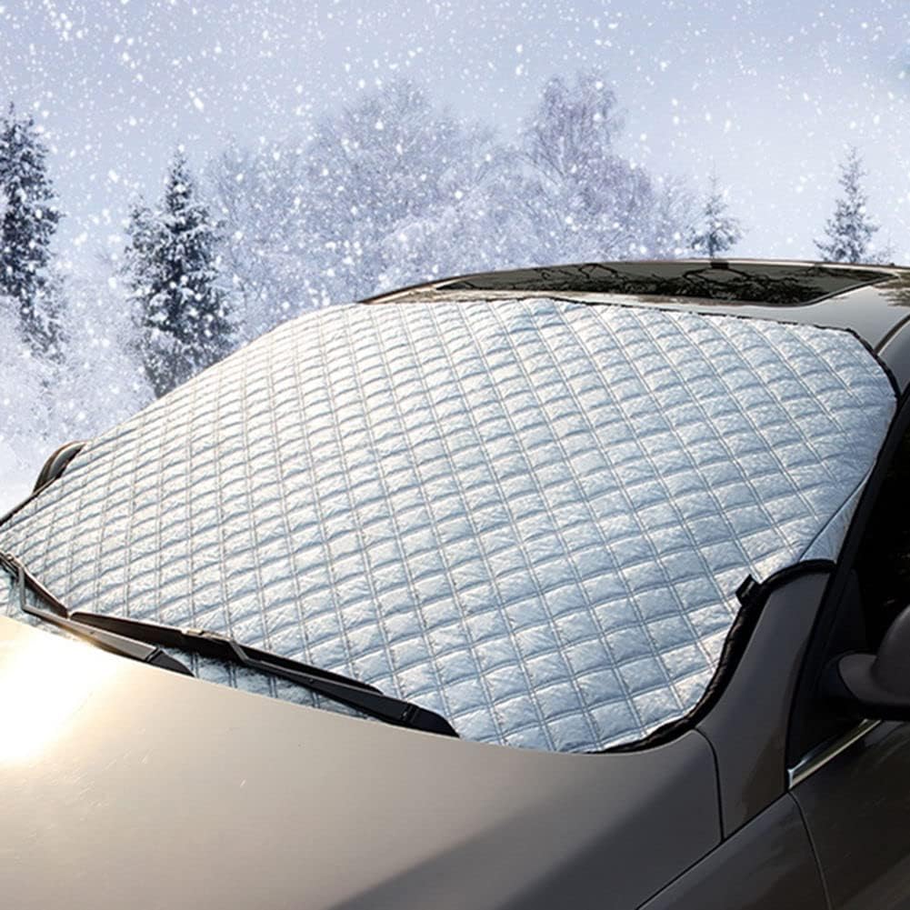 RnCop Car Windshield Cover, Windscreen Cover Snow Ice Frost Sun UV Dust Water Resistent - Heavy Duty Ultra Thick Protective for Cars SUVs Summer/Winter(145x100cm)-0