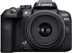 Canon R10 Mirrorless Camera + RF-S 18-45mm IS STM Lens - Easy-to-use EOS-R and zoom lens, the ideal next step in photography and video