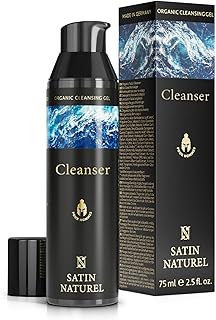 Face Cleanser for Men 75 ml - Beard Wash and Face Wash Men - Aloe Vera Hydrating Cleanser & Pore Cleanser for Mens Skincare - Men Face Wash - Organic Skin Care Made in Germany - Satin Naturel