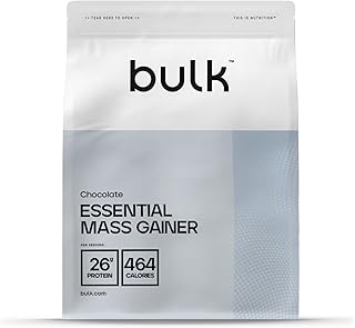 Bulk Essential Mass Gainer, Protein Shake for Weight Gain, Chocolate, 1 kg, 8 Servings, Packaging May Vary