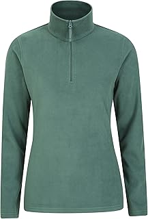 Mountain Warehouse Camber Half Zip Women's Striped Fleece - Lightweight, Warm & Cosy Half Zip Sweatshirt Top - Best for Camping, Outdoors, Travelling & Hiking