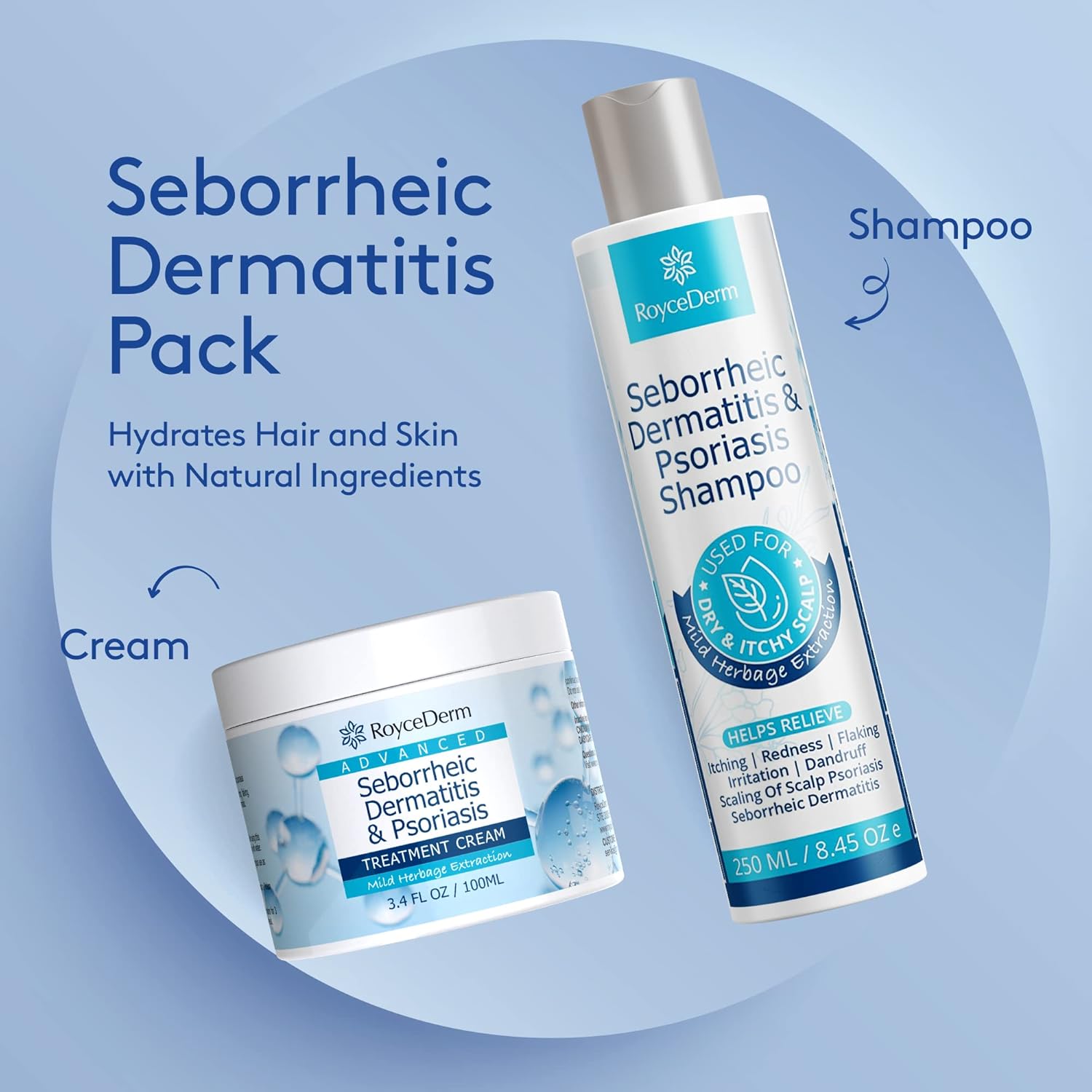 Roycederm Seborrheic Dermatitis Shampoo, Psoriasis Shampoo, Dandruff Shampoo, Scalp Psoriasis Treatment, Seborrheic Dermatitis Treatment, Dry Itchy Scalp Treatment, Dandruff Treatment.-6